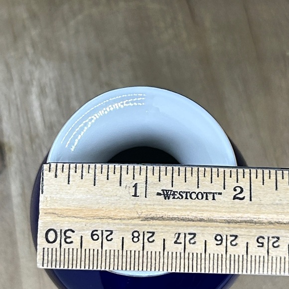 Vtg 5.25“ Vase Cobalt Blue Floral Pheasant Peacock Japan Ceramic 24k Gold Trim - Picture 9 of 9